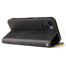 Business Stitching-Color Horizontal Flip PU Leather Case with Holder & Card Slots & Photo Frame For iPhone 13 (Orange)