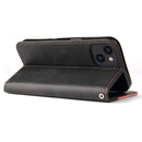 Business Stitching-Color Horizontal Flip PU Leather Case with Holder & Card Slots & Photo Frame For iPhone 13 (Pink)
