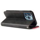Business Stitching-Color Horizontal Flip PU Leather Case with Holder & Card Slots & Photo Frame For iPhone 13 Pro (Red)