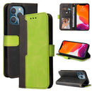 Business Stitching-Color Horizontal Flip PU Leather Case with Holder & Card Slots & Photo Frame For iPhone 13 Pro (Green)
