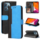 Business Stitching-Color Horizontal Flip PU Leather Case with Holder & Card Slots & Photo Frame For iPhone 13 Pro (Blue)