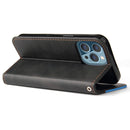 Business Stitching-Color Horizontal Flip PU Leather Case with Holder & Card Slots & Photo Frame For iPhone 13 Pro (Blue)