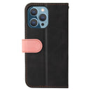 Business Stitching-Color Horizontal Flip PU Leather Case with Holder & Card Slots & Photo Frame For iPhone 13 Pro (Pink)