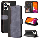Business Stitching-Color Horizontal Flip PU Leather Case with Holder & Card Slots & Photo Frame For iPhone 13 Pro Max (Grey)