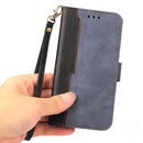 Business Stitching-Color Horizontal Flip PU Leather Case with Holder & Card Slots & Photo Frame For iPhone 13 Pro Max (Grey)