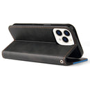 Business Stitching-Color Horizontal Flip PU Leather Case with Holder & Card Slots & Photo Frame For iPhone 13 Pro Max (Blue)