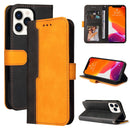 Business Stitching-Color Horizontal Flip PU Leather Case with Holder & Card Slots & Photo Frame For iPhone 13 Pro Max (Orange)