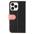 Business Stitching-Color Horizontal Flip PU Leather Case with Holder & Card Slots & Photo Frame For iPhone 13 Pro Max (Pink)