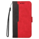 For vivo V21 4G / 5G Business Stitching-Color Horizontal Flip PU Leather Case with Holder & Card Slots & Photo Frame(Red)