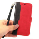 For vivo V21 4G / 5G Business Stitching-Color Horizontal Flip PU Leather Case with Holder & Card Slots & Photo Frame(Red)