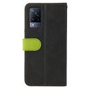 For vivo V21 4G / 5G Business Stitching-Color Horizontal Flip PU Leather Case with Holder & Card Slots & Photo Frame(Green)