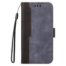 For vivo V21 4G / 5G Business Stitching-Color Horizontal Flip PU Leather Case with Holder & Card Slots & Photo Frame(Grey)