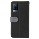 For vivo V21 4G / 5G Business Stitching-Color Horizontal Flip PU Leather Case with Holder & Card Slots & Photo Frame(Grey)