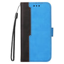 For vivo V21 4G / 5G Business Stitching-Color Horizontal Flip PU Leather Case with Holder & Card Slots & Photo Frame(Blue)