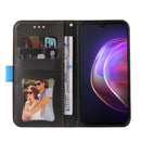 For vivo V21 4G / 5G Business Stitching-Color Horizontal Flip PU Leather Case with Holder & Card Slots & Photo Frame(Blue)