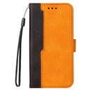 For vivo V21 4G / 5G Business Stitching-Color Horizontal Flip PU Leather Case with Holder & Card Slots & Photo Frame(Orange)