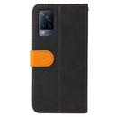 For vivo V21 4G / 5G Business Stitching-Color Horizontal Flip PU Leather Case with Holder & Card Slots & Photo Frame(Orange)