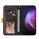For vivo V21 4G / 5G Business Stitching-Color Horizontal Flip PU Leather Case with Holder & Card Slots & Photo Frame(Orange)