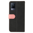For vivo V21 4G / 5G Business Stitching-Color Horizontal Flip PU Leather Case with Holder & Card Slots & Photo Frame(Pink)