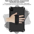 For Samsung Galaxy Tab A7 Lite 8.7 2021 T220 / T225 360 Degree Rotation Honeycomb Shockproof Silicone PC Protective Case with Holder & Shoulder Strap & Hand Strap(Black)