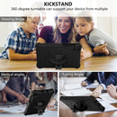 For Samsung Galaxy Tab A7 Lite 8.7 2021 T220 / T225 360 Degree Rotation Honeycomb Shockproof Silicone PC Protective Case with Holder & Shoulder Strap & Hand Strap(Black)