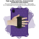 For Samsung Galaxy Tab A7 Lite 8.7 2021 T220 / T225 360 Degree Rotation Honeycomb Shockproof Silicone PC Protective Case with Holder & Shoulder Strap & Hand Strap(Purple Black)