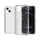 Shockproof Terminator Style Glitter Powder Protective Case For iPhone 13(White)