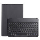 For Lenovo Pad Plus 11 inch TB-J607F / Tab P11 11 inch TB-J606F / Pad 11 inch YAM12 Lambskin Texture Detachable Round Keycap Bluetooth Keyboard Leather Tablet Case with Holder(Black)
