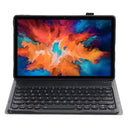 For Lenovo Pad Plus 11 inch TB-J607F / Tab P11 11 inch TB-J606F / Pad 11 inch YAM12 Lambskin Texture Detachable Round Keycap Bluetooth Keyboard Leather Tablet Case with Holder(Black)