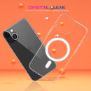 Magsafe Case Simple Magnetic Ring All-inclusive Clear Crystal Acrylic PC +TPU Shockproof Case For iPhone 13(Transparent)