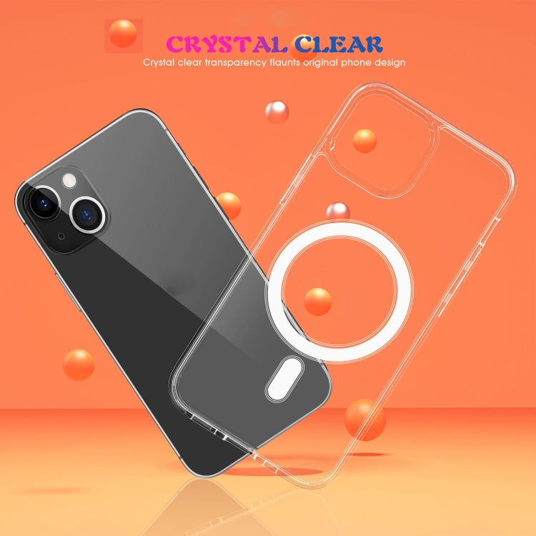 Magsafe Case Simple Magnetic Ring All-inclusive Clear Crystal Acrylic PC +TPU Shockproof Case For iPhone 13(Transparent)
