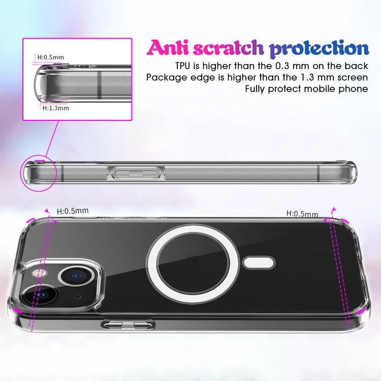 Magsafe Case Simple Magnetic Ring All-inclusive Clear Crystal Acrylic PC +TPU Shockproof Case For iPhone 13(Transparent)