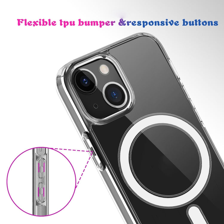 Magsafe Case Simple Magnetic Ring All-inclusive Clear Crystal Acrylic PC +TPU Shockproof Case For iPhone 13(Transparent)