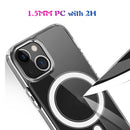 Magsafe Case Simple Magnetic Ring All-inclusive Clear Crystal Acrylic PC +TPU Shockproof Case For iPhone 13(Transparent)