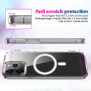 Magsafe Case Simple Magnetic Ring All-inclusive Clear Crystal Acrylic PC +TPU Shockproof Case For iPhone 13 Pro(Transparent)