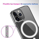 Magsafe Case Simple Magnetic Ring All-inclusive Clear Crystal Acrylic PC +TPU Shockproof Case For iPhone 13 Pro(Transparent)