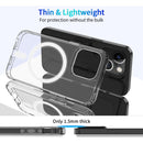 Magsafe Case Magnetic Ring Clear Crystal Acrylic +TPU Four-corner Airbag Shockproof Case For iPhone 13 Pro(Transparent)