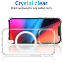 Magsafe Case Magnetic Ring Clear Crystal Acrylic +TPU Four-corner Airbag Shockproof Case For iPhone 13 Pro Max(Transparent)