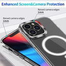 Magsafe Case Magnetic Ring Clear Crystal Acrylic +TPU Four-corner Airbag Shockproof Case For iPhone 13 Pro Max(Transparent)