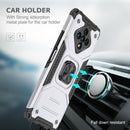 For Infinix Zero 8 Magnetic Armor Shockproof TPU + PC Case with Metal Ring Holder(Silver)