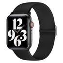 Elasticity Silicone Strap Watch Band For Apple Watch Series 7 41mm / 6 & SE & 5 & 4 40mm / 3 & 2 & 1 38mm(Black)