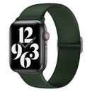 Elasticity Silicone Strap Watch Band For Apple Watch Series 7 41mm / 6 & SE & 5 & 4 40mm / 3 & 2 & 1 38mm(Dark Green)