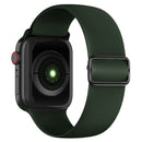 Elasticity Silicone Strap Watch Band For Apple Watch Series 7 45mm / 6 & SE & 5 & 4 44mm / 3 & 2 & 1 42mm(Dark Green)