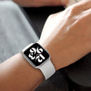 Elasticity Silicone Strap Watch Band For Apple Watch Series 7 45mm / 6 & SE & 5 & 4 44mm / 3 & 2 & 1 42mm(White)