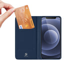 DUX DUCIS Skin Pro Series Shockproof Horizontal Flip Leather Case with Holder & Card Slots For iPhone 13 mini(Dark Blue)