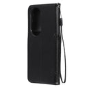For Huawei P50 Pro Tree & Cat Pattern Pressed Printing Horizontal Flip PU Leather Case with Holder & Card Slots & Wallet & Lanyard(Black)