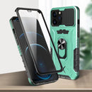 All-inclusive PC TPU Tempered Glass Film Integral Shockproof Case For iPhone 12 / 12 Pro(Green)