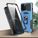 All-inclusive PC TPU Tempered Glass Film Integral Shockproof Case For iPhone 12 / 12 Pro(Blue)