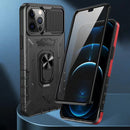 All-inclusive PC TPU Tempered Glass Film Integral Shockproof Case For iPhone 12 / 12 Pro(Black)