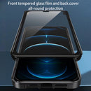 All-inclusive PC TPU Tempered Glass Film Integral Shockproof Case For iPhone 12 / 12 Pro(Black)